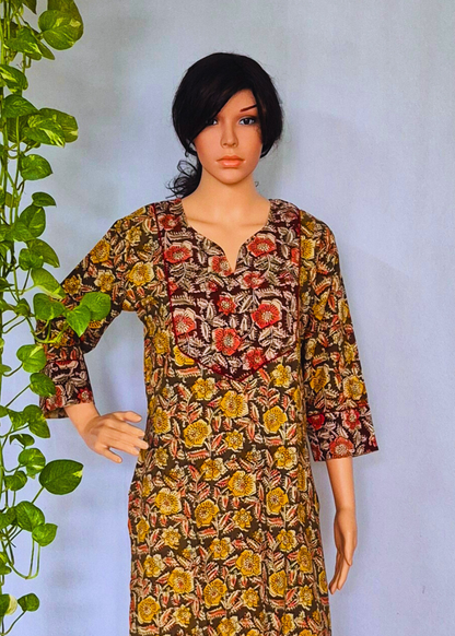 Kalamkari Floral Cotton Kurta