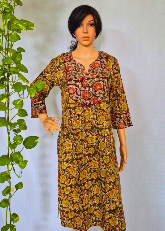 Kalamkari Floral Cotton Kurta