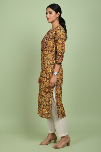 Kalamkari Floral Cotton Kurta