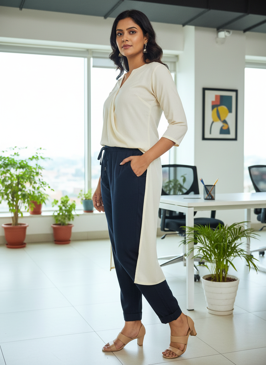 Everyday Black Cotton Pant For Women