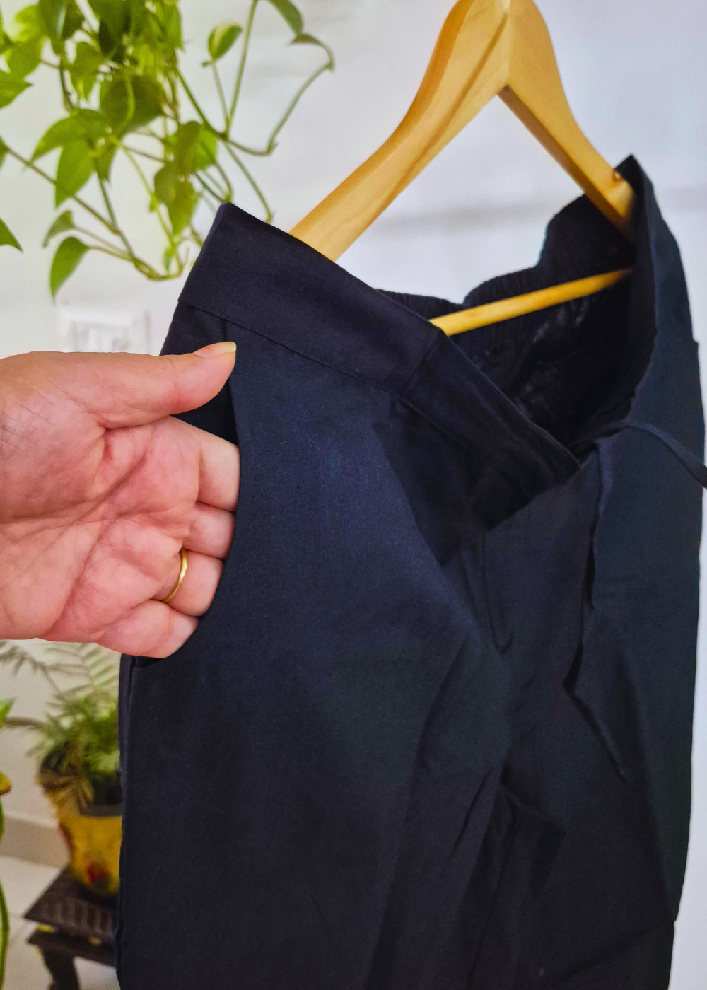 Everyday Black Cotton Pant For Women