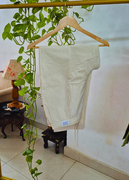 Everyday Off White Cotton Pant For Women