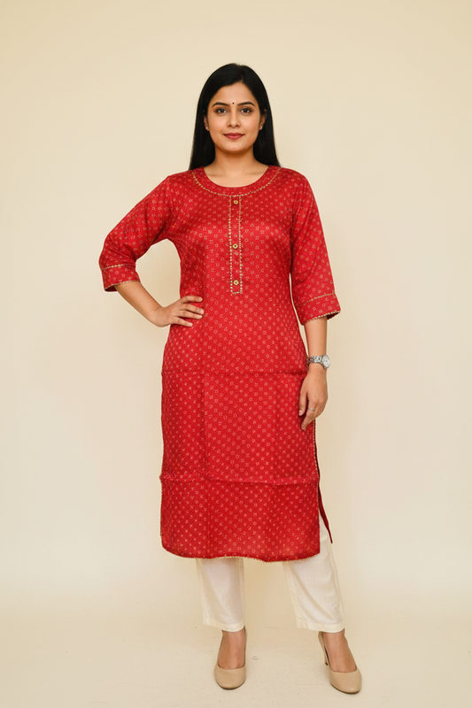 Mashru Silk Rani Pink Kurta