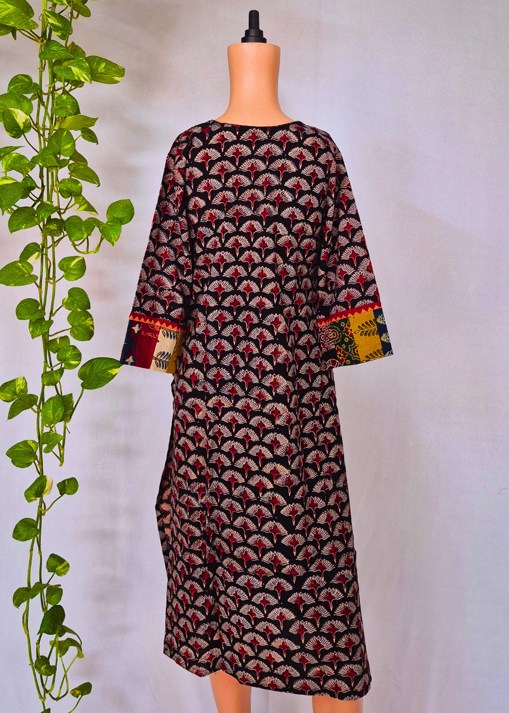 Ajarakh Handblock Black Cotton Kurti