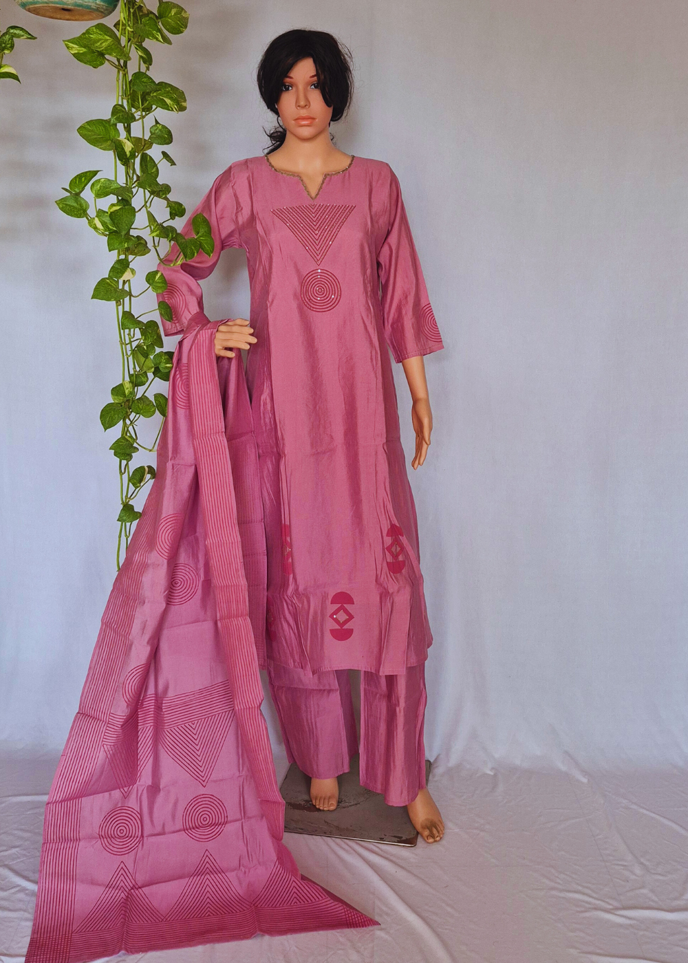 Organic Silk Kurta Pant Dupatta set