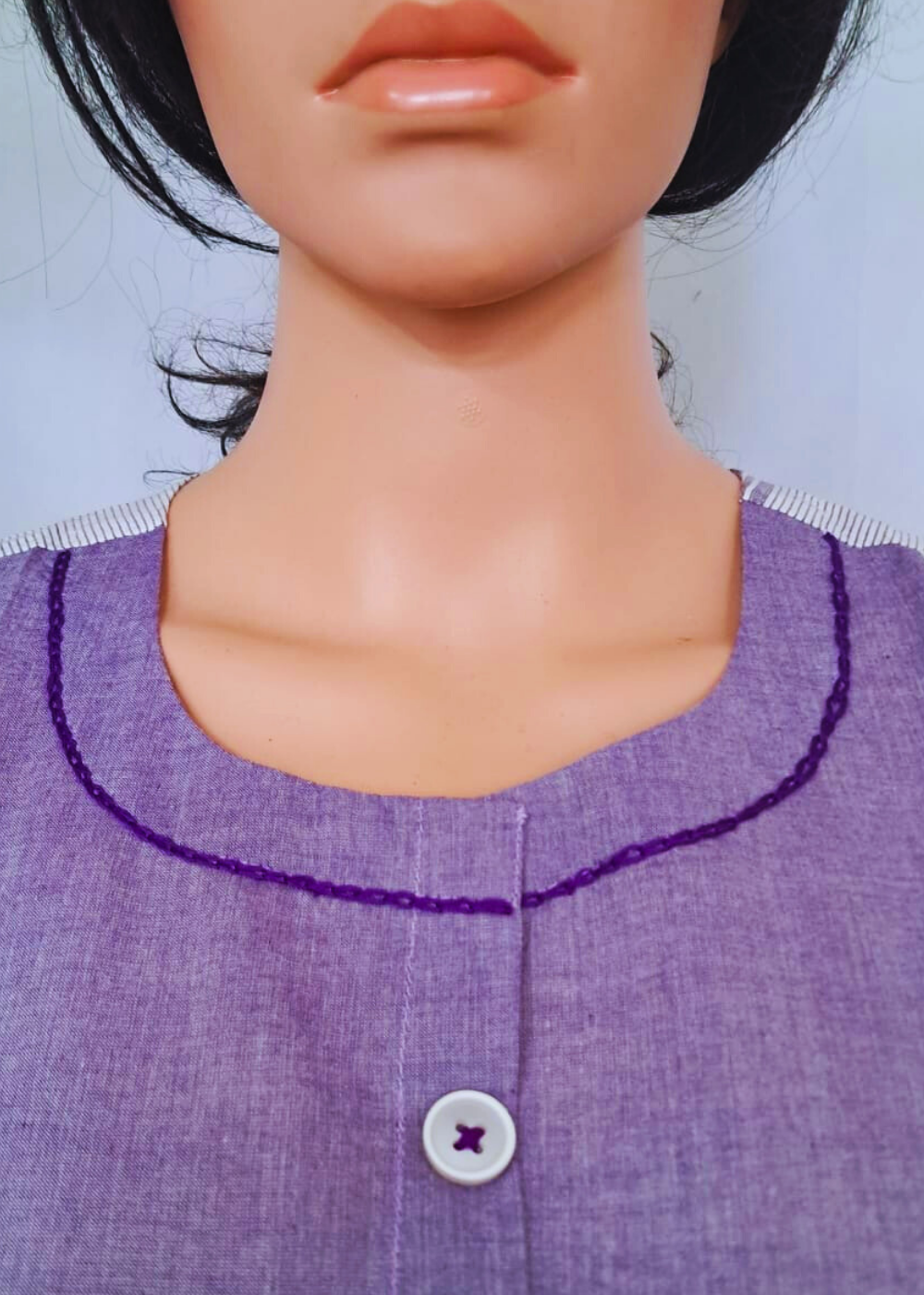 Lilak Kurta Plazo Set With Embroidery In Handloom Cotton