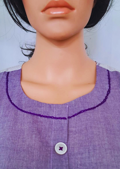 Lilak Kurta Plazo Set With Embroidery In Handloom Cotton