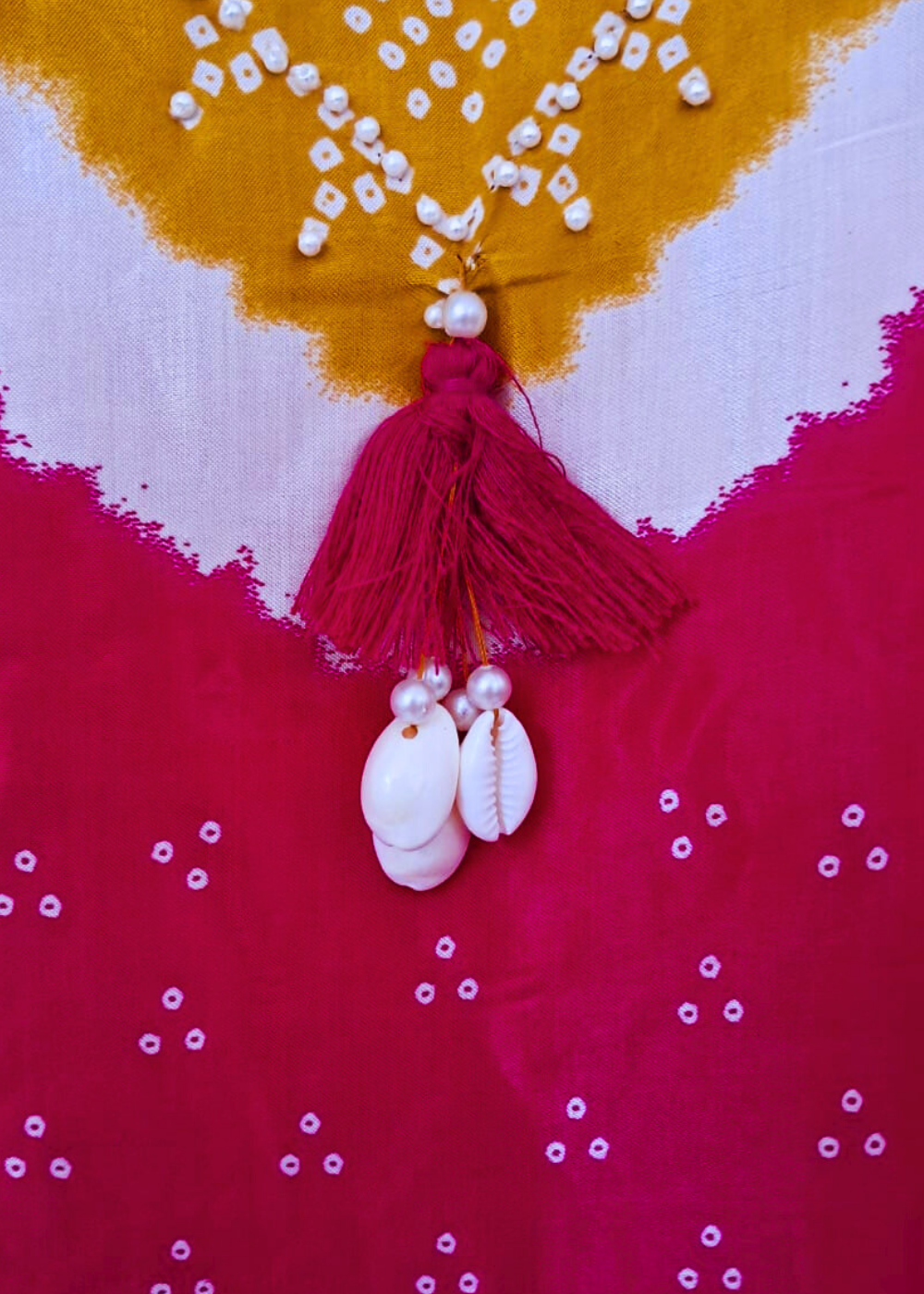 Premium Gazi Silk Bandhani Kurta Set