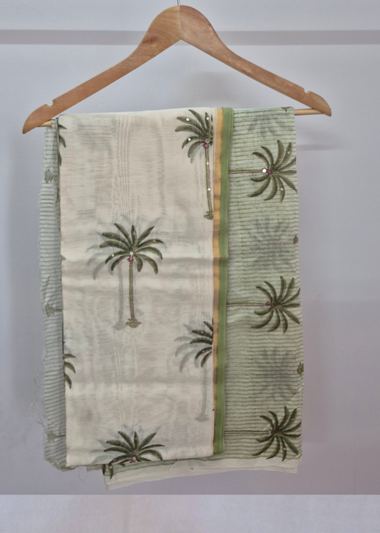 Premium Chanderi Silk Hand Block Print Kurta & Dupatta Set