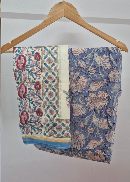 Premium Chanderi Cotton Hand Block Print Kurta & Dupatta Set