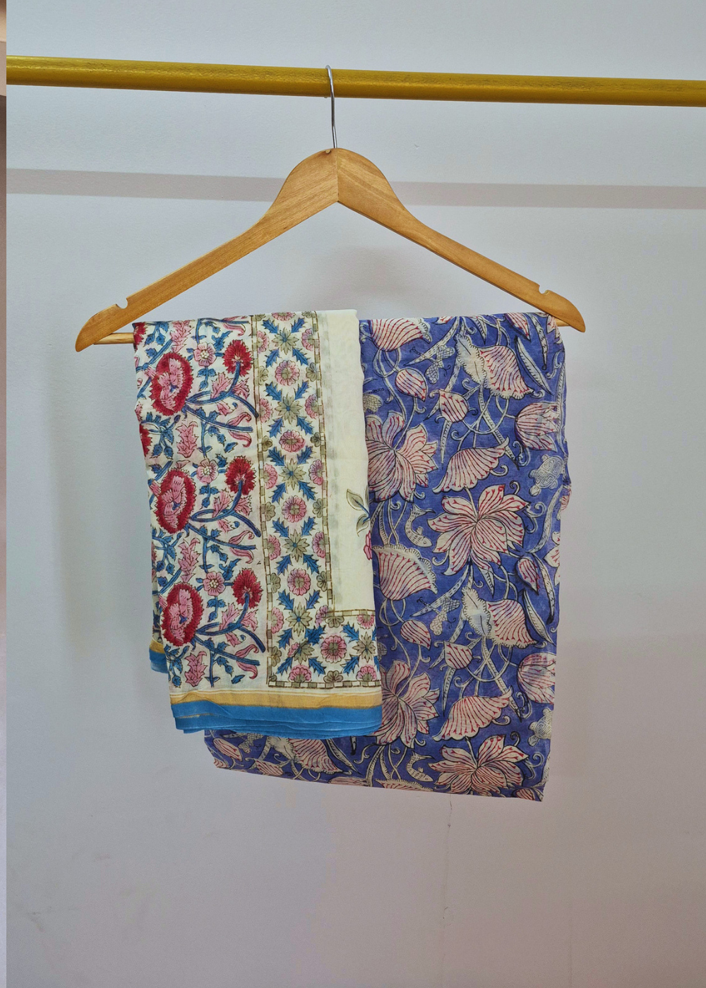 Premium Chanderi Cotton Hand Block Print Kurta & Dupatta Set