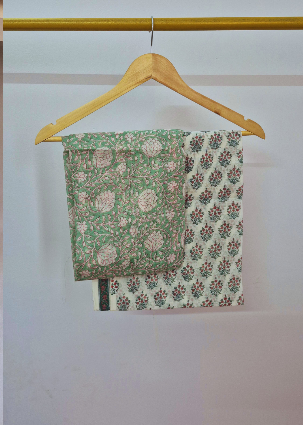 Premium Chanderi Cotton Hand Block Print Kurta & Dupatta Set