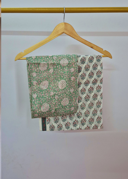 Premium Chanderi Cotton Hand Block Print Kurta & Dupatta Set