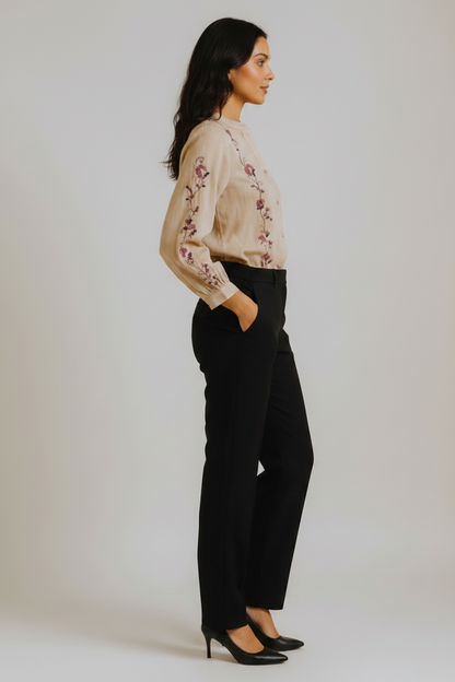 Women's Beige Cotton Tops For Jeans