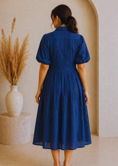 Blue Cotton Dress for Women