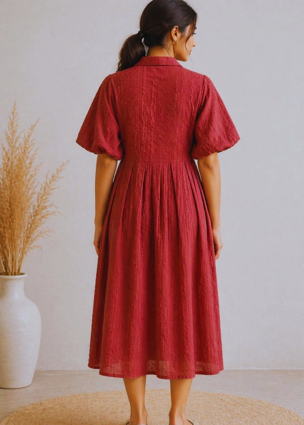 Brown Cotton Dress for Women