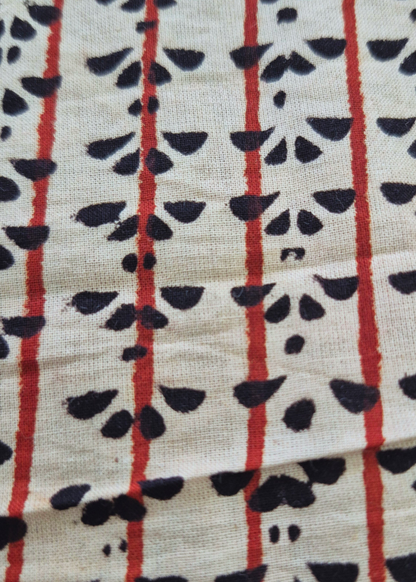 Authentic Bagru Cotton Unstitched Suit Set with Kota Doriya Dupatta