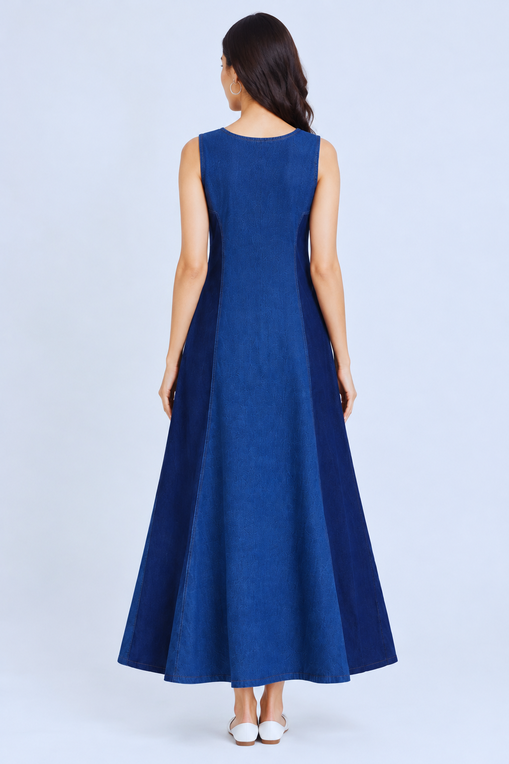 Cotton Denim Flex Blue Dress for Women