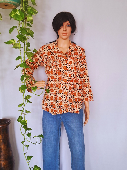 Beige Designer Shirt Top For Jeans