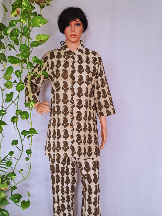 Green Paisely Cotton Co-ord Set