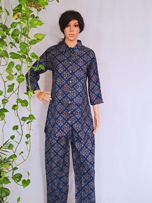 Blue Premium Cotton Co-ord Set