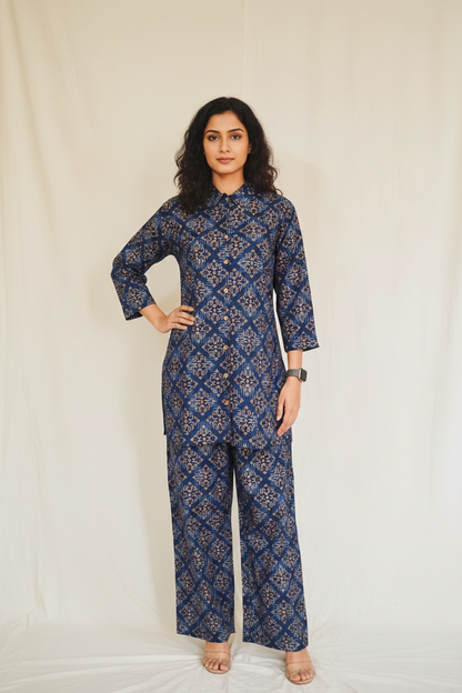 Blue Premium Cotton Co-ord Set