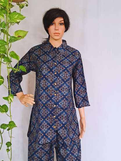 Blue Premium Cotton Co-ord Set