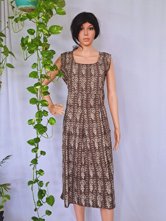 Box Pleated Cotton Dress