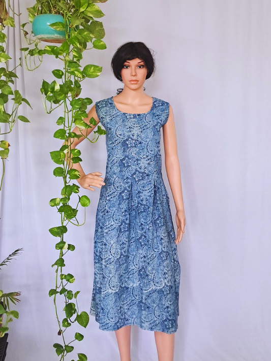 Box Pleated Cotton Dress