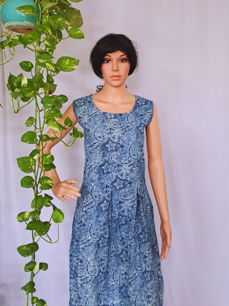 Box Pleated Cotton Dress