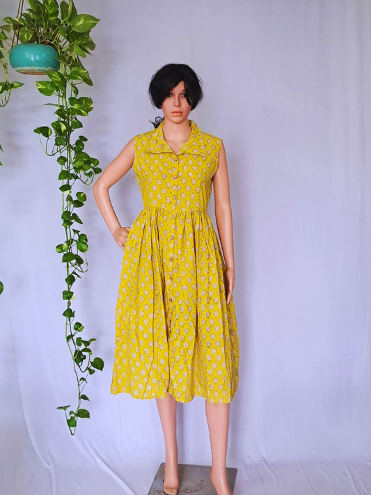 Bagru Hand Block Cotton Dress