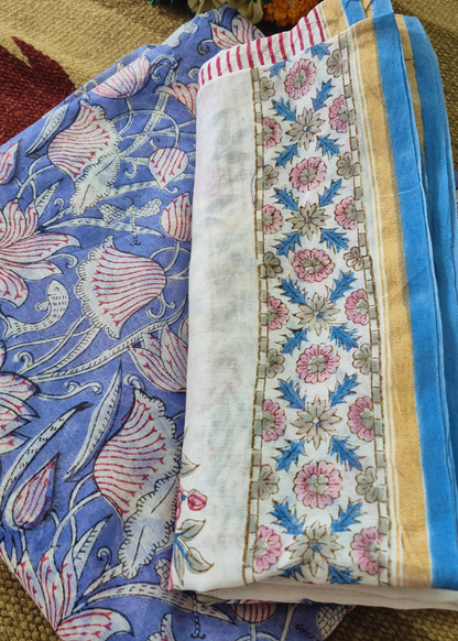 Chanderi Cotton Silk Hand Block Print Kurta & Dupatta Set