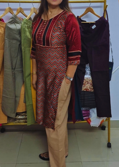 Everyday Skin Khakhi Cotton Pant For Women