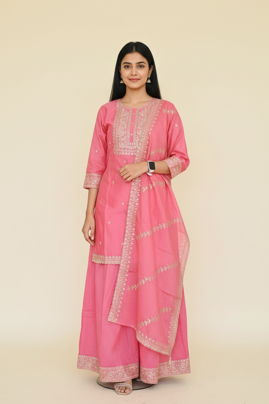 Til Pink Silk 3 Piece Sets