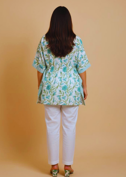 Flora Hand Block Printed Kaftan Co-ord Set