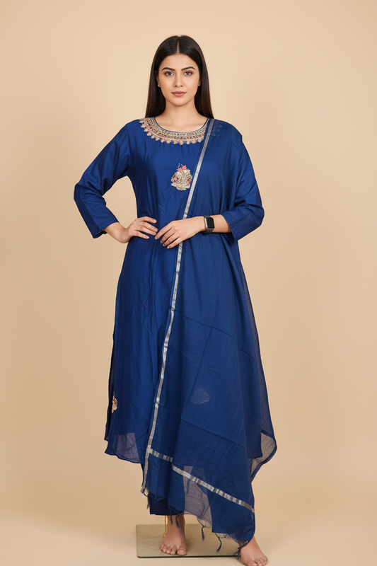 Pure Chanderi Silk 3 Piece Sets