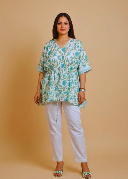 Flora Hand Block Printed Kaftan Co-ord Set