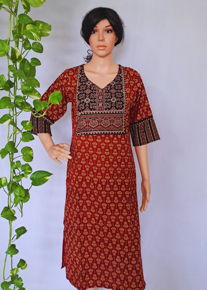 Ajarakh Handblock Cotton Kurti