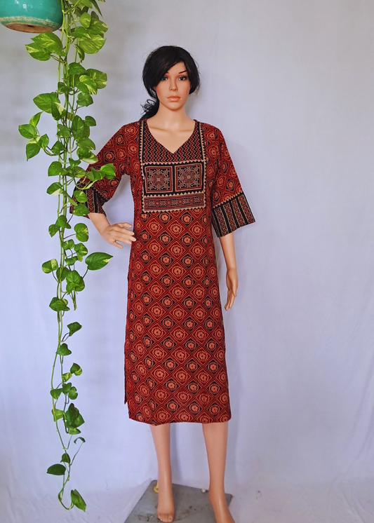 Ajarakh Handblock Cotton Kurti