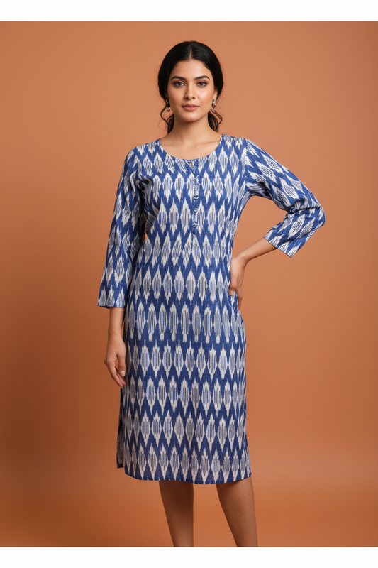 Ikat Cotton Kurta For Women