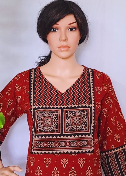 Ajarakh Handblock Cotton Kurti