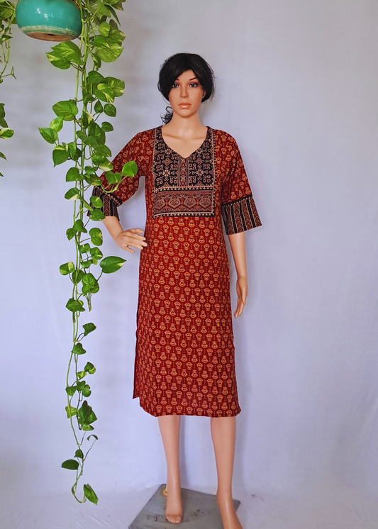 Ajarakh Handblock Cotton Kurti