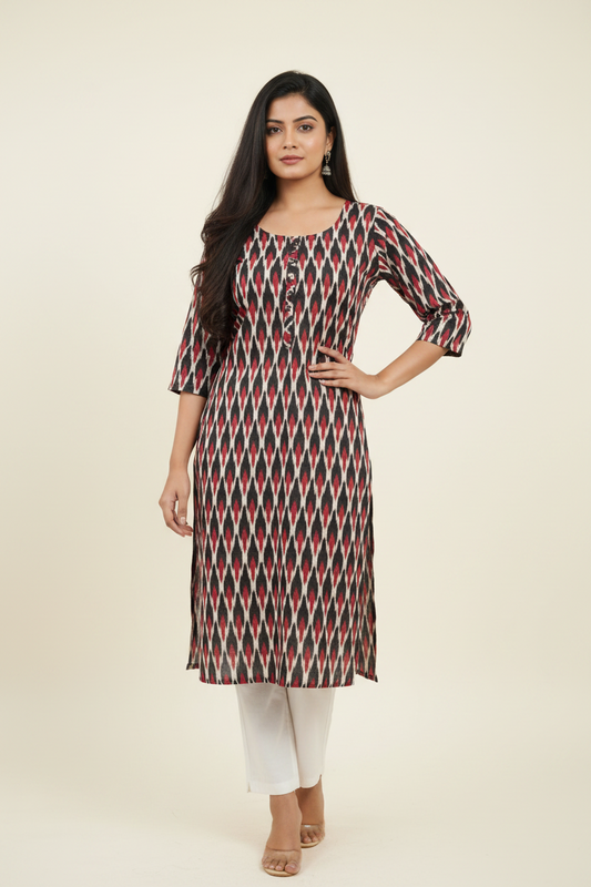 Ikat Cotton Kurta For Women
