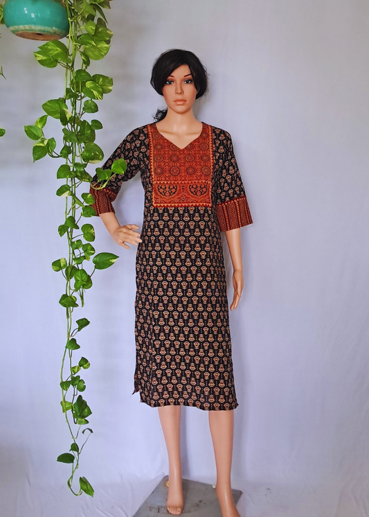Ajarakh Handblock Cotton Kurti