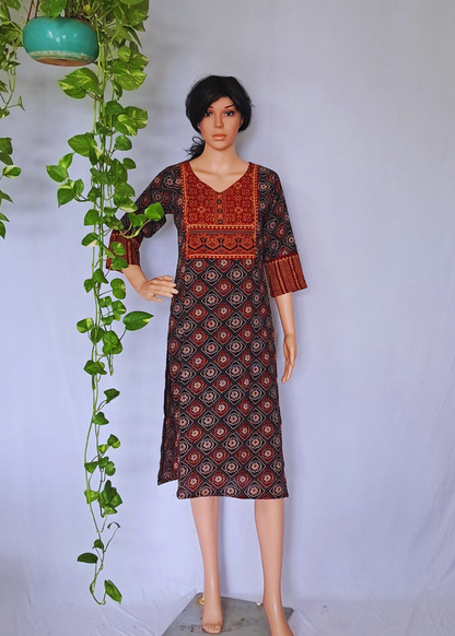 Ajarakh Handblock Cotton Kurti