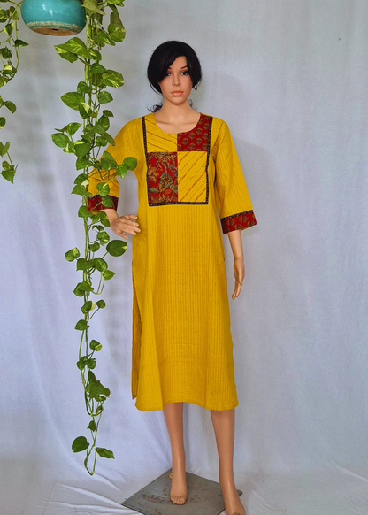 Handloom Yellow Cotton Kurta