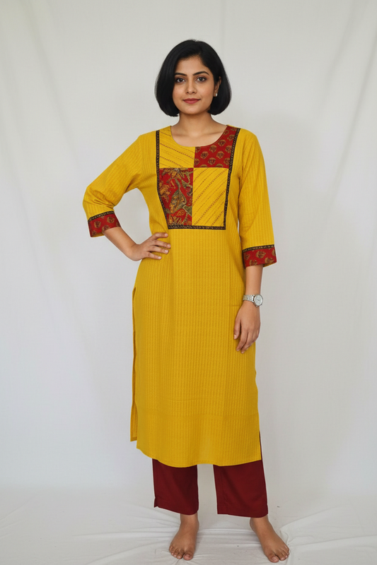 Handloom Yellow Cotton Kurta