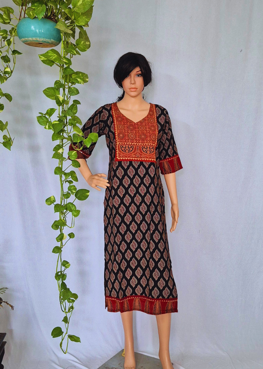 Ajarakh Handblock Cotton Kurti