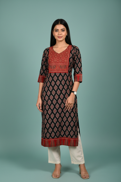 Ajarakh Handblock Cotton Kurti