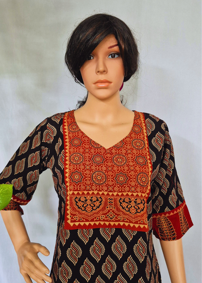 Ajarakh Handblock Cotton Kurti